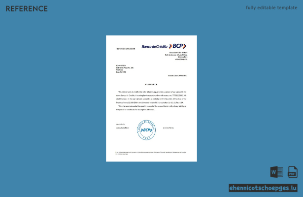 Referenzbeispielvorschau der Peru Banco de Credito